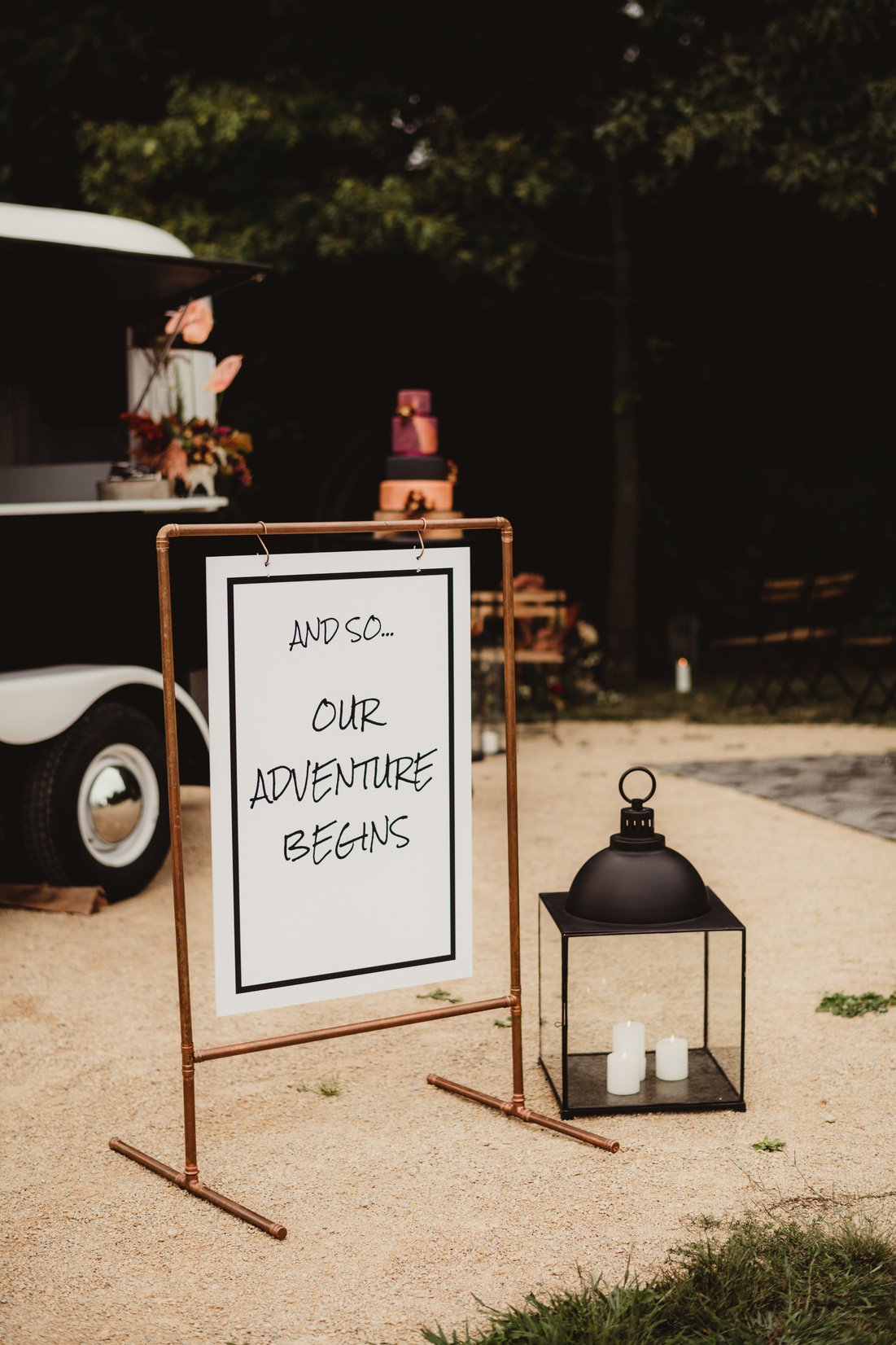 Wedding sign outdoors